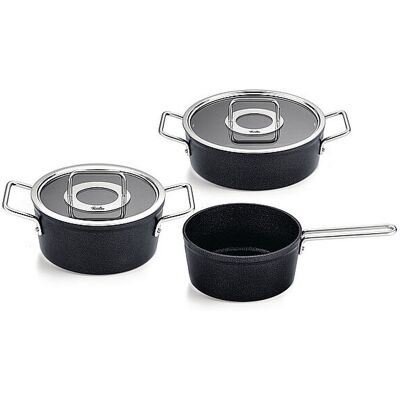 Fissler Kochtopf Set 3tlg. mit Stielkasserolle ADAMANT Antihaft/Schwarz negro Fissler Kochtopf Set 3tlg. mit Stielkasserolle ADAMANT Antihaft/Schwarz negro