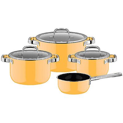 Wmf Juego de ollas de 4 piezas FUSIONTEC MINERLA PRO Mango Yellow amarillo Wmf Juego de ollas de 4 piezas FUSIONTEC MINERLA PRO Mango Yellow amarillo