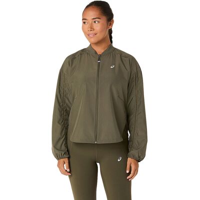 Asics Chaqueta de running para mujer Nagino Run Adjustable oliva M Asics Chaqueta de running para mujer Nagino Run Adjustable oliva M