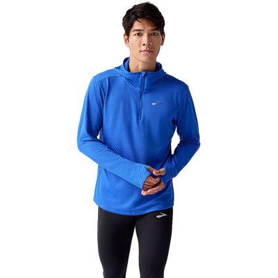 Brooks Camiseta de running con capucha Notch Thermal 3.0 para hombre azul XL Brooks Camiseta de running con capucha Notch Thermal 3.0 para hombre azul XL