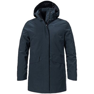 Schöffel Parka de invierno 3 en 1 para mujer, estilo Borkol con capucha azul oscuro 42 Schöffel Parka de invierno 3 en 1 para mujer, estilo Borkol con capucha azul oscuro 42