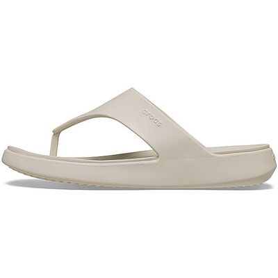 Crocs Chanclas de dedo Getaway Trinagle Flip para mujer beige 41-42 Crocs Chanclas de dedo Getaway Trinagle Flip para mujer beige 41-42