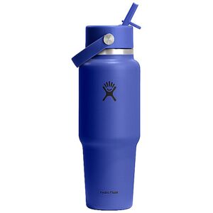 Hydro Flask Botella de agua de viaje de boca ancha de 32 oz con tapa de pajita flexible azul Hydro Flask Botella de agua de viaje de boca ancha de 32 oz con tapa de pajita flexible azul