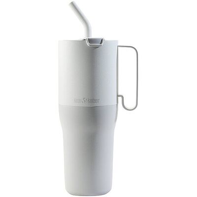 Klean Kanteen Termo Rise Tumbler de 1064 ml con tapa Flip Lid y pajita de acero inoxidable gris claro Klean Kanteen Termo Rise Tumbler de 1064 ml con tapa Flip Lid y pajita de acero inoxidable gris claro