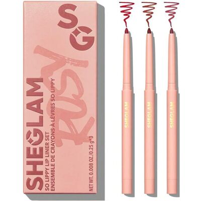SHEIN Set de delineador de labios So Lippy - Jardín de Rosas 3 piezas/set Delineador de labios mate suave de color rojo, alto pigmento, fácil de usar, textura sedosa y suave para contornear. Combinación de delineadores de labios rosa y rojo. Maquillaje de SHEIN Set de delineador de labios So Lippy - Jardín de Rosas 3 piezas/set Delineador de labios mate suave de color rojo, alto pigmento, fácil de usar, textura sedosa y suave para contornear. Combinación de delineadores de labios rosa y rojo. Maquillaje de