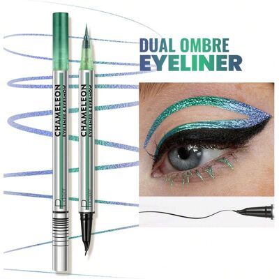 SHEIN Delineador de ojos tipo camaleón - resistente al agua y al sudor, punta fina para evitar manchas, negro adecuado para maquillaje diario; color camaleónico adecuado para diversas ocasiones de fiesta. SHEIN Delineador de ojos tipo camaleón - resistente al agua y al sudor, punta fina para evitar manchas, negro adecuado para maquillaje diario; color camaleónico adecuado para diversas ocasiones de fiesta.