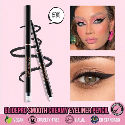 SHEIN MISSLYN 1 pieza Lápiz delineador de ojos GlidePro con textura suave y cremosa, resistente al agua, al sudor y a las manchas, de alta pigmentación, multicolor y multifuncional, con sacapuntas incorporado, adecuado para maquillaje ahumado, apto para p SHEIN MISSLYN 1 pieza Lápiz delineador de ojos GlidePro con textura suave y cremosa, resistente al agua, al sudor y a las manchas, de alta pigmentación, multicolor y multifuncional, con sacapuntas incorporado, adecuado para maquillaje ahumado, apto para p