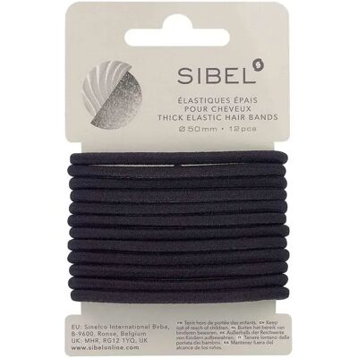 Sibel Thick Goma Elastica 12uds Negro Sibel Thick Goma Elastica 12uds Negro