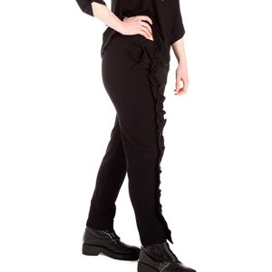 Mamatayoe Mamatayoe - Pantalón de mujer estilo chino con ruffle en la pernera. Mujer Negro Talla 46 Mamatayoe Mamatayoe - Pantalón de mujer estilo chino con ruffle en la pernera. Mujer Negro Talla 46