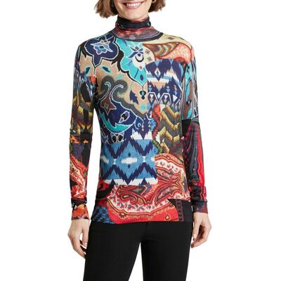 Desigual Desigual - Jersey cuello alto estampado.. Mujer Talla 34 Desigual Desigual - Jersey cuello alto estampado.. Mujer Talla 34