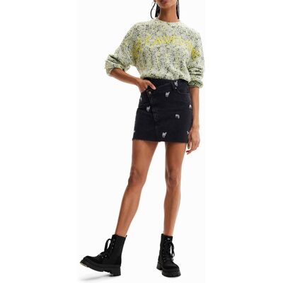 Desigual Desigual - Minifalda vaquera cebra. Mujer Talla 40 Desigual Desigual - Minifalda vaquera cebra. Mujer Talla 40