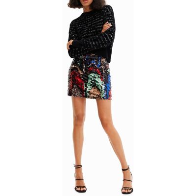 Desigual Desigual - Minifalda slim lentejuelas. Mujer Talla 38 Desigual Desigual - Minifalda slim lentejuelas. Mujer Talla 38