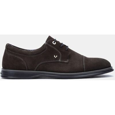 Martinelli Martinelli - Zapatos de cordones de hombre en piel serraje con puntera recta. Hombre Marrón oscuro Talla 39 Martinelli Martinelli - Zapatos de cordones de hombre en piel serraje con puntera recta. Hombre Marrón oscuro Talla 39