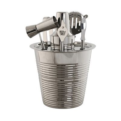 Fíjalo Fíjalo - Cóctel set 7 inox 22x22x21 grabado plateado. Fíjalo Fíjalo - Cóctel set 7 inox 22x22x21 grabado plateado.