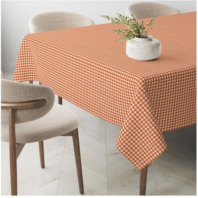 DONEGAL DONEGAL - Mantel Antimanchas Small Vichy tacto tela teflón naranja. Talla 140 x 260 cm DONEGAL DONEGAL - Mantel Antimanchas Small Vichy tacto tela teflón naranja. Talla 140 x 260 cm