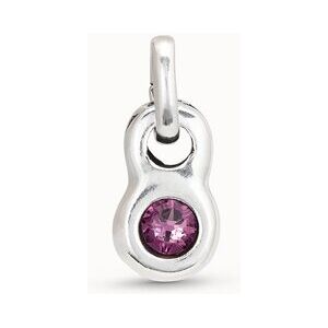 UNOde50 Charm bañado en plata de ley con forma redonda y un cristal rosa ROSA U UNOde50 Charm bañado en plata de ley con forma redonda y un cristal rosa ROSA U