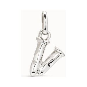 UNOde50 Charm bañado en plata de ley de letra V PLATEADO U UNOde50 Charm bañado en plata de ley de letra V PLATEADO U