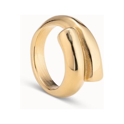 UNOde50 Anillo bañado en oro de 18k con forma tubular cerrado al centro Dorado 15 UNOde50 Anillo bañado en oro de 18k con forma tubular cerrado al centro Dorado 15