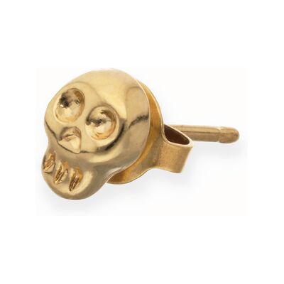 UNOde50 Piercing bañado en oro con forma de calavera Dorado UNOde50 Piercing bañado en oro con forma de calavera Dorado