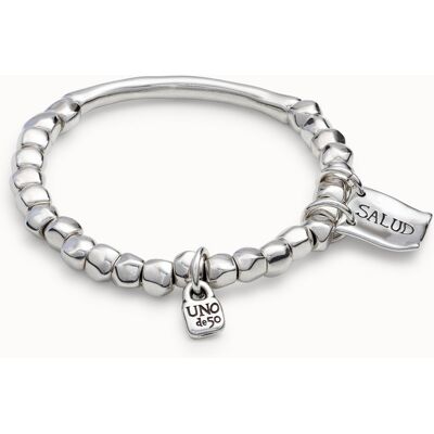UNOde50 Pulsera de cuentas y pieza tubular de bañada en plata Plateado M UNOde50 Pulsera de cuentas y pieza tubular de bañada en plata Plateado M