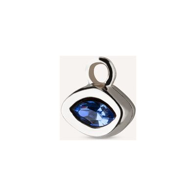 UNOde50 Charm de piercing bañado en plata de ley de ojo y un cristal Azul U UNOde50 Charm de piercing bañado en plata de ley de ojo y un cristal Azul U