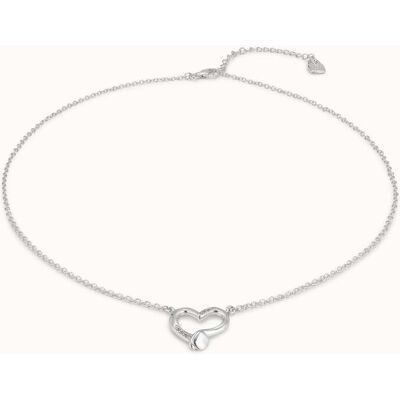 UNOde50 Cadena bañada en plata de ley con colgante de corazón Blanco U UNOde50 Cadena bañada en plata de ley con colgante de corazón Blanco U