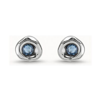 UNOde50 Pendientes bañados en plata de ley con cristal Azul U UNOde50 Pendientes bañados en plata de ley con cristal Azul U