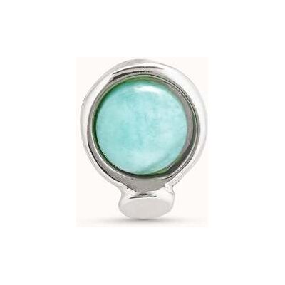 UNOde50 Piercing bañado en plata de ley y un cristal azul Turquesa U UNOde50 Piercing bañado en plata de ley y un cristal azul Turquesa U