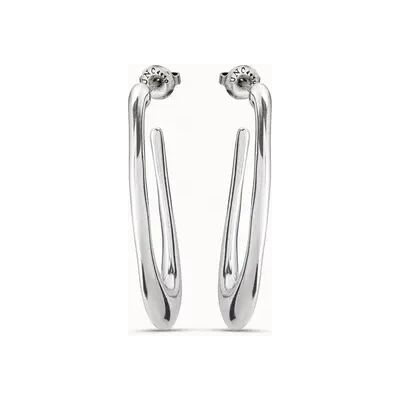 UNOde50 Pendientes de aro oval bañados en plata de ley Plateado U UNOde50 Pendientes de aro oval bañados en plata de ley Plateado U