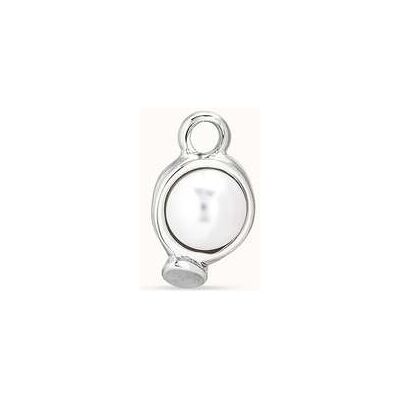 UNOde50 Charm de piercing bañado en plata de ley de círculo y perla Blanco U UNOde50 Charm de piercing bañado en plata de ley de círculo y perla Blanco U