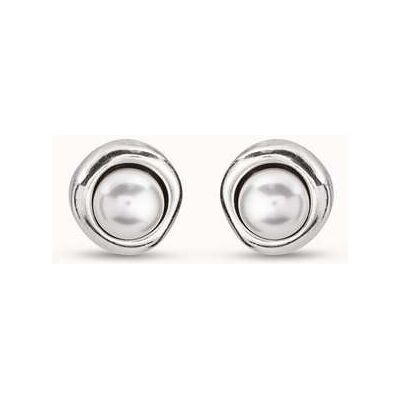 UNOde50 Pendientes con perla bañados en plata de ley Blanco U UNOde50 Pendientes con perla bañados en plata de ley Blanco U