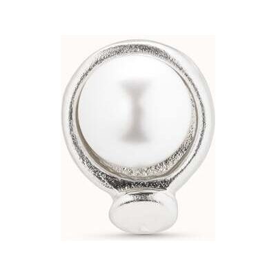 UNOde50 Piercing bañado en plata de ley de círculo clavado y perla Blanco U UNOde50 Piercing bañado en plata de ley de círculo clavado y perla Blanco U