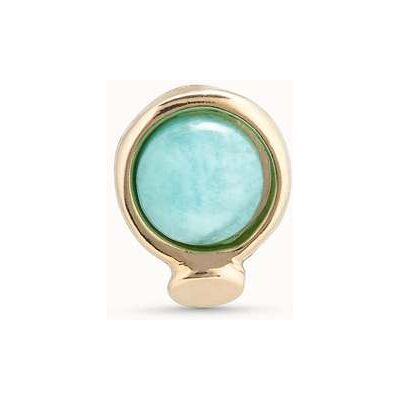 UNOde50 Piercing bañado en oro de 18k y un cristal azul Turquesa U UNOde50 Piercing bañado en oro de 18k y un cristal azul Turquesa U