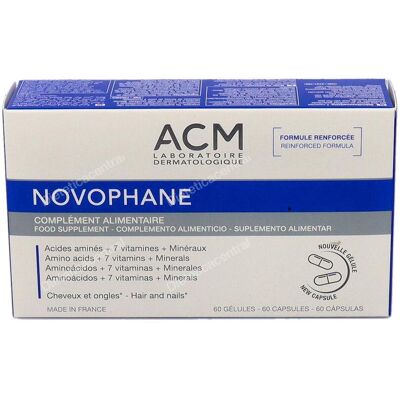 Suplemento alimenticio Novophane para cabello y uñas de ACM Laboratoire - 60 cápsulas Suplemento alimenticio Novophane para cabello y uñas de ACM Laboratoire - 60 cápsulas