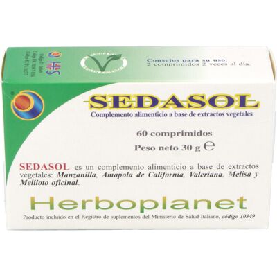 Herboplanet Sedasol - Extractos de Plantas - 60 Tabletas - Ayuda para dormir Herboplanet Sedasol - Extractos de Plantas - 60 Tabletas - Ayuda para dormir