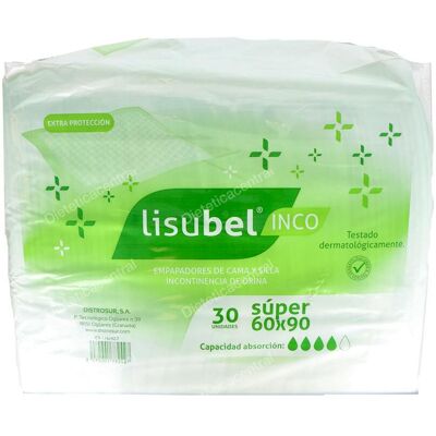 Lisubel lisubel empapador desech s/alas super 60x90 cm 30 un Lisubel lisubel empapador desech s/alas super 60x90 cm 30 un