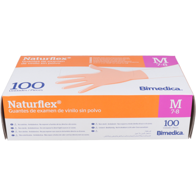 Bimedica naturflex guantes vinilo transpar s/polvo t/m 100 un Bimedica naturflex guantes vinilo transpar s/polvo t/m 100 un