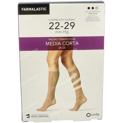Farmalastic farmalastic media cor nor c/punt beige t/m t:22-23 p:34-36 cm 2 un Farmalastic farmalastic media cor nor c/punt beige t/m t:22-23 p:34-36 cm 2 un