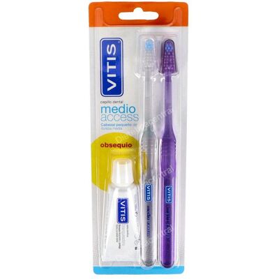 Vitis pack vitis medio acces 2cepillos+pasta blanq. 15ml Vitis pack vitis medio acces 2cepillos+pasta blanq. 15ml