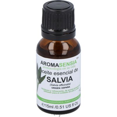 Aceite esencial de salvia Aromasensia - Herbáceo, Relajante, 15ml Aceite esencial de salvia Aromasensia - Herbáceo, Relajante, 15ml