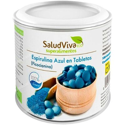 Salud viva espirulina azul 100 tabletas 25gr. Salud viva espirulina azul 100 tabletas 25gr.