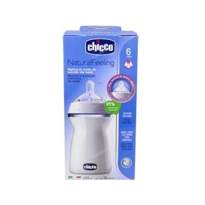 Chicco biberon nat b/ancha sili fisio flu rapi+6m 330ml Chicco biberon nat b/ancha sili fisio flu rapi+6m 330ml