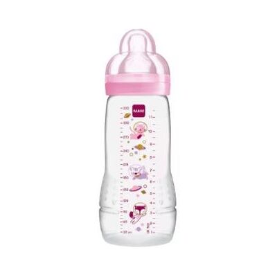 Mam Biberón Rosa Fácil - 330ml, Sin BPA, para 4M+ Mam Biberón Rosa Fácil - 330ml, Sin BPA, para 4M+