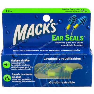 Tapones para oídos Mack's - Sellado de agua y reducción de ruido 27dB Tapones para oídos Mack's - Sellado de agua y reducción de ruido 27dB