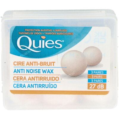Tapones de cera Quies - Protección auditiva - Pack de 6 Tapones de cera Quies - Protección auditiva - Pack de 6