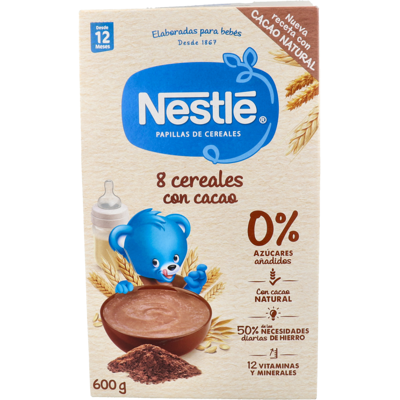 Nestle nestle 8 cereales cacao s/leche 600 g Nestle nestle 8 cereales cacao s/leche 600 g
