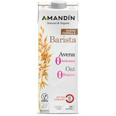 Amandin bebida vegetal de avena barista 0% azucar 1lt 6uds Amandin bebida vegetal de avena barista 0% azucar 1lt 6uds