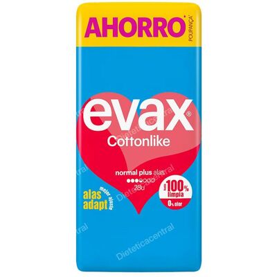Evax evax compresa hig cottonlike alas normal plus 28 u Evax evax compresa hig cottonlike alas normal plus 28 u