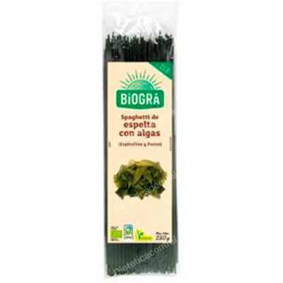 Biográ Espagueti de Espelta con Algas - Orgánico, Vegano, 250g Biográ Espagueti de Espelta con Algas - Orgánico, Vegano, 250g