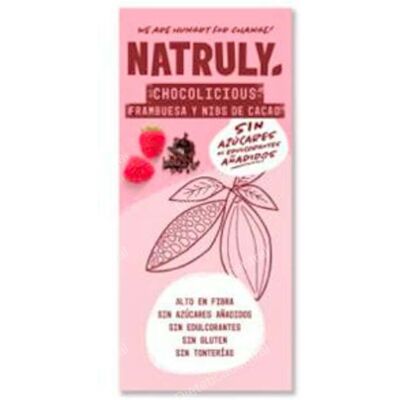 Natruly chocolate con frambuesa y nibs de cacao tableta 85 gr bio Natruly chocolate con frambuesa y nibs de cacao tableta 85 gr bio